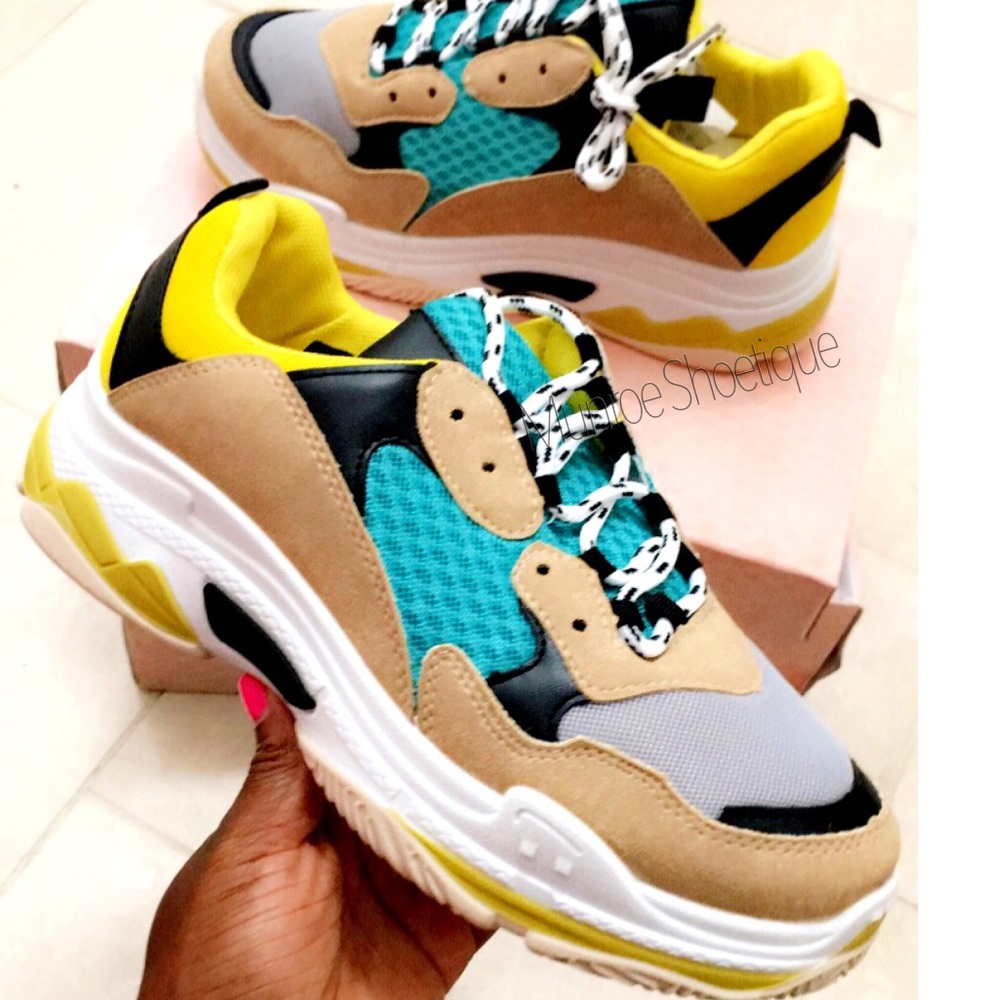 Yellow Triple Trainer Sneakers